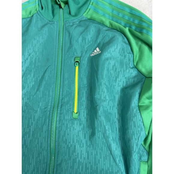 Adidas Climalite Satin Full Zip Track Jacket Men's Size Large Green - Picture 4 of 10